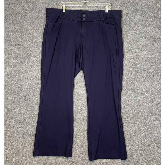 Studio By Torrid Pants Womens 22 Blue Stretch Pull On Flare Leg Chinos Plus Size - Picture 1 of 9